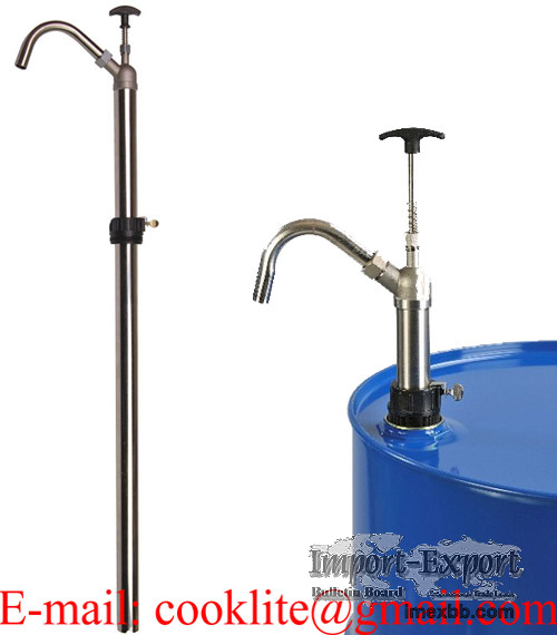 304 Stainless Steel Lift Action Hand Pump for 15-55 Gallon Drums with PTFE 