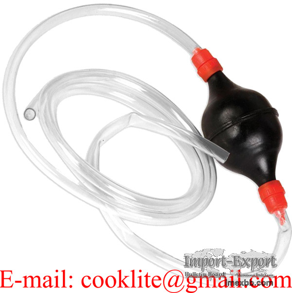 Portable Siphon Liquid Fuel Transfer Hose Rubber Hand Squeeze Pump