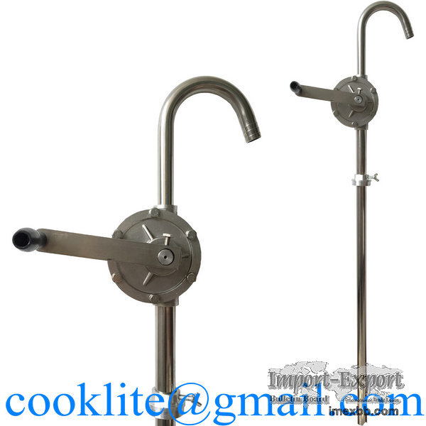 304 Stainless Steel PTFE Hand Rotary Drum Pump for Food and Aggressive Chem