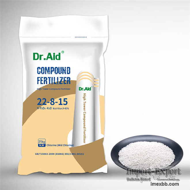 Chlorine Based High Tower NPK 22 8 15 Granular Compound Fertilizer