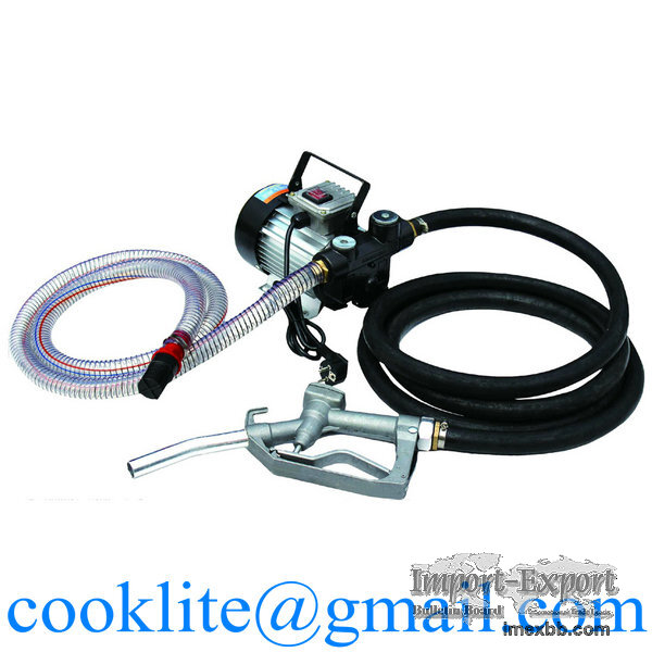 Electric Diesel Fuel Transfer Pump Kit Mobile Oil Fuel Dispenser with Nozzl