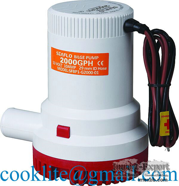 Non Automatic Submersible Boat Marine Bilge Water Pump 12V 24V 2000GPH Port