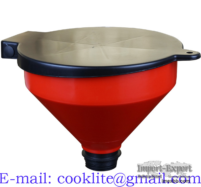 Plastic Waste Oil Drain Drum Funnel with Lid and Dust Filter