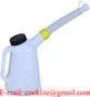 1L/Quart Double Capped PE Plastic Oil Measuring Jug Fluid Dispensing Can