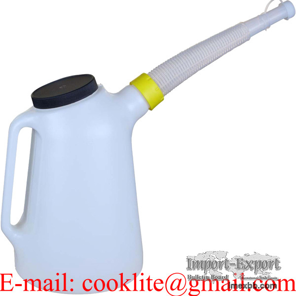 6L Plastic Measuring Jug Oil Dispenser with Protection Lid and Flexible Out