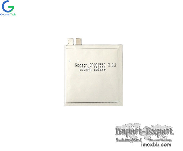 Ultra Thin Battery 064550 100mAh 3.0V