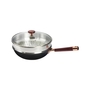 2.5kg Rose Gold Kitchen Frying Pans 32cm Uncoated With Steamer