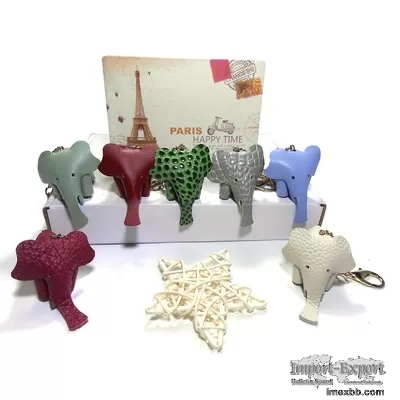 OEM Cute Gold Plating Animal Leather Keychain CE Certification