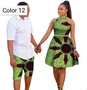 African couple Cotton clothing wax printing Women Dress, Men's Shirt Pants