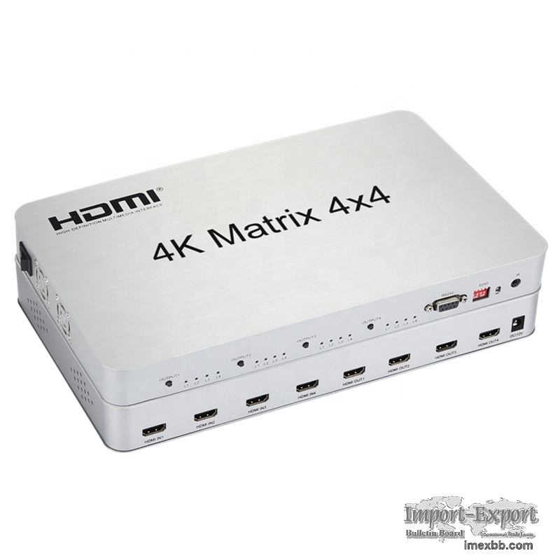 4K HDMI Matrix 4x4 HDMI switcher 4 input 4 output 3D 1080P RS232