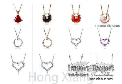 Rose gold necklace 925 sterling silver love necklace simple and fashionable