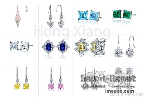 Elegant and beautiful earrings inlaid with zircon
