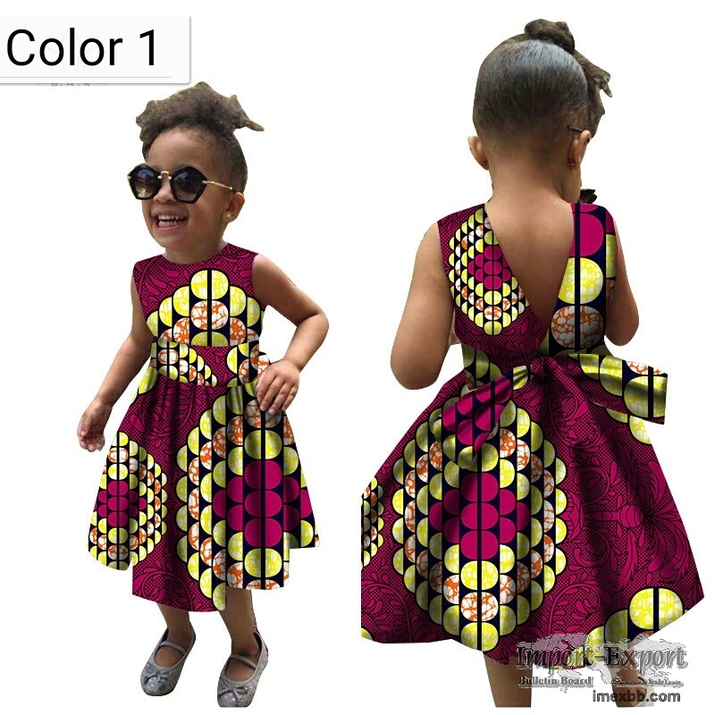 100% Cotton Wax Printing Girl’s Skirt girl Dress Color No.1-12