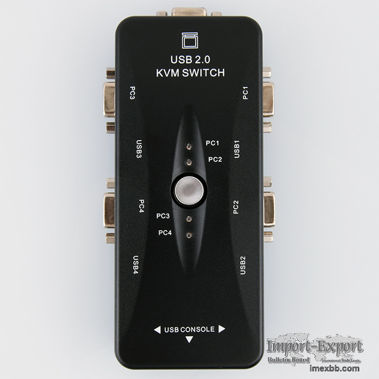 4 Port KVM VGA 4x1 Switcher 4 input 1 output 1080P