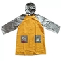 PVC Waterproof Kids Raincoat Yellow And Silver 0.18mm Thickness