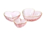 Hand Made Heart Shaped Glass Bowls, Lead Free Salad Bowl Set with Gold Rim