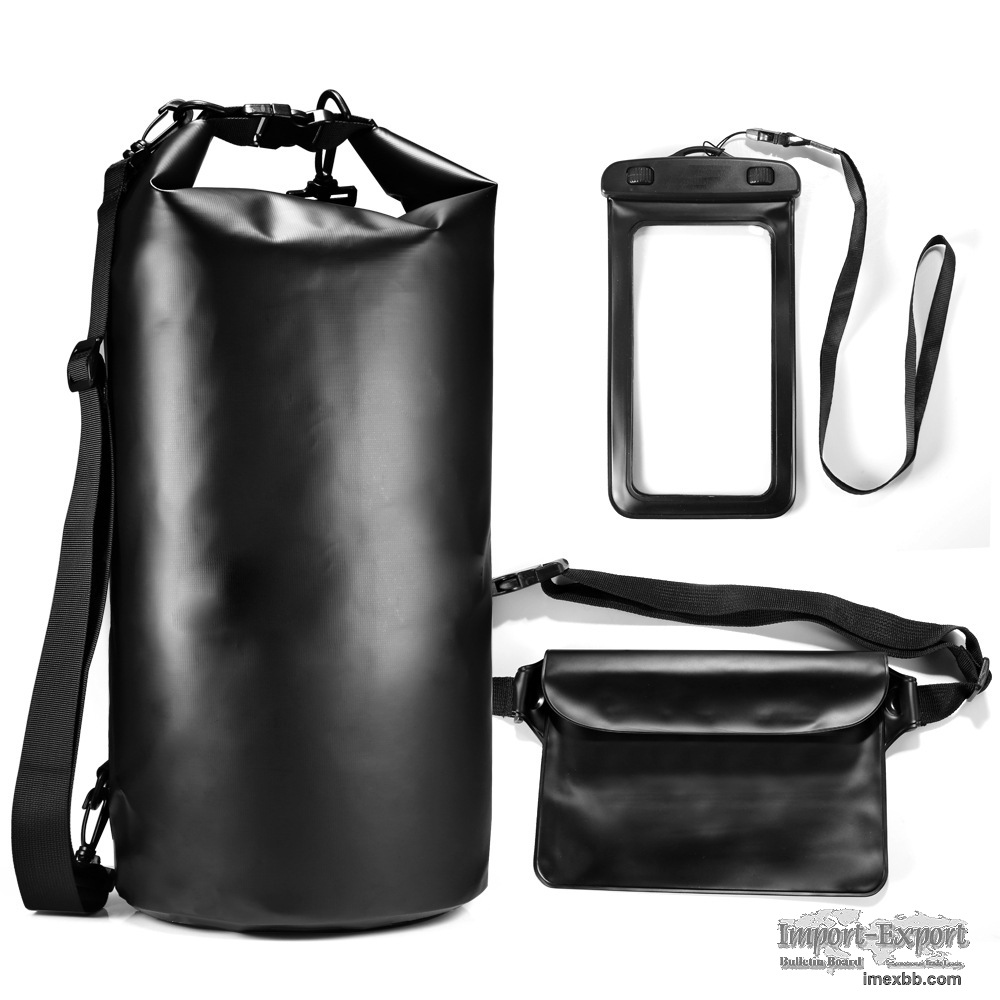 3-Piece Waterproof Kit Keeps Gear Dry with Adjustable Strap