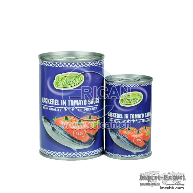 Factory price Canned Fish Tin Mackerel in Tomato Sauce 155g/425g