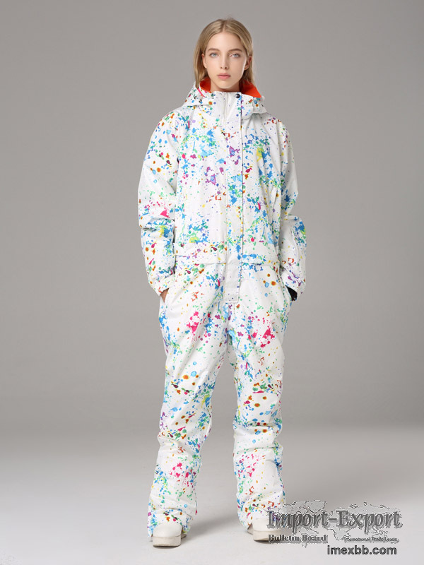 RIVIYELE Women Colorful One Piece Snowsuits Waterproof Winter Snowsuit for