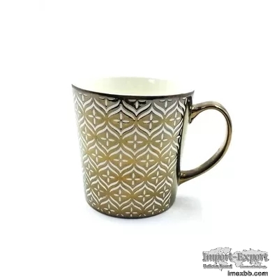 450ml Large 16 Oz Ceramic Coffee Mugs Metallic Glaze Home Use