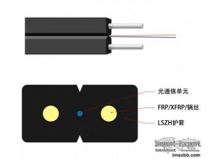 Ftth Fiber Optic Drop Cable 1C 2C 4C Steel/FRP/KFRP