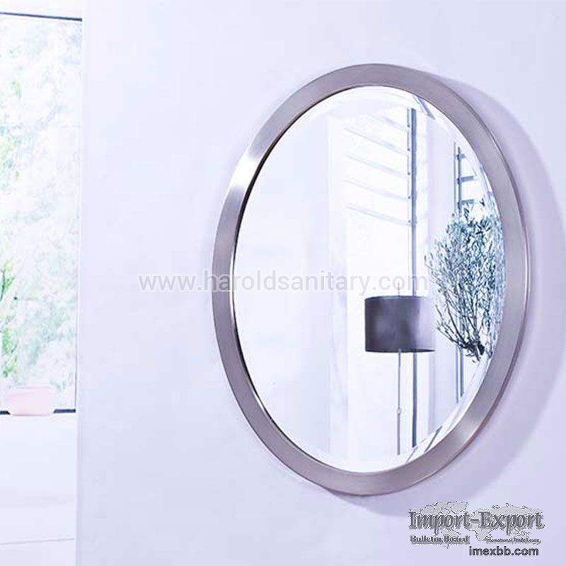 Metal Framed Wall Mounted Round Mirror