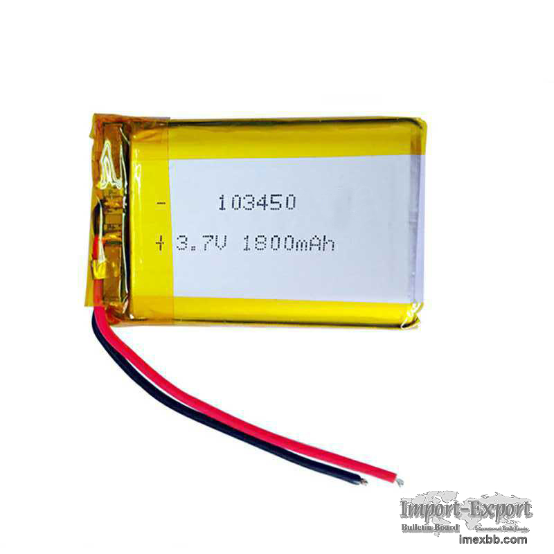 LP103450 3.7v 1800mah 6.66wh lipo battery 103450 battery lipo 3.7v 1800mah 