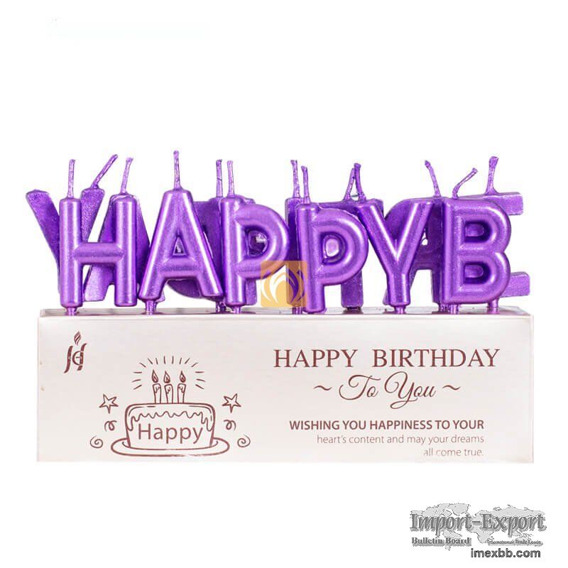Gold Happy Birthday Letter Candles