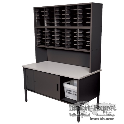 Marvel Mailroom Furniture 50 Slot Literature Organizer with Cabinet