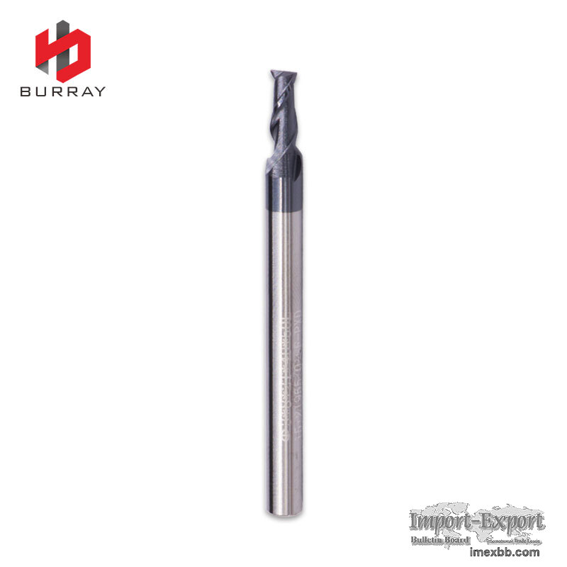HRC 55 2-Flute Solid Coated Carbide Milling Endmill for Steel Processing