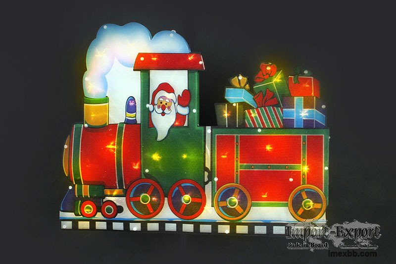 Santa Runs Train PVC Silhouette Lights