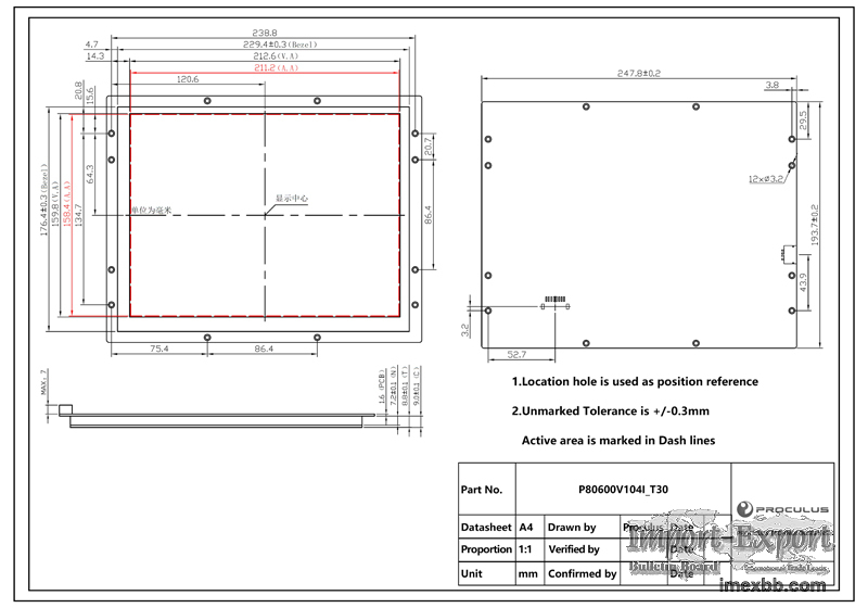  MODEL: P48272J43C_X02 4.3 Inches, 480xRGBx272, 65K Colors