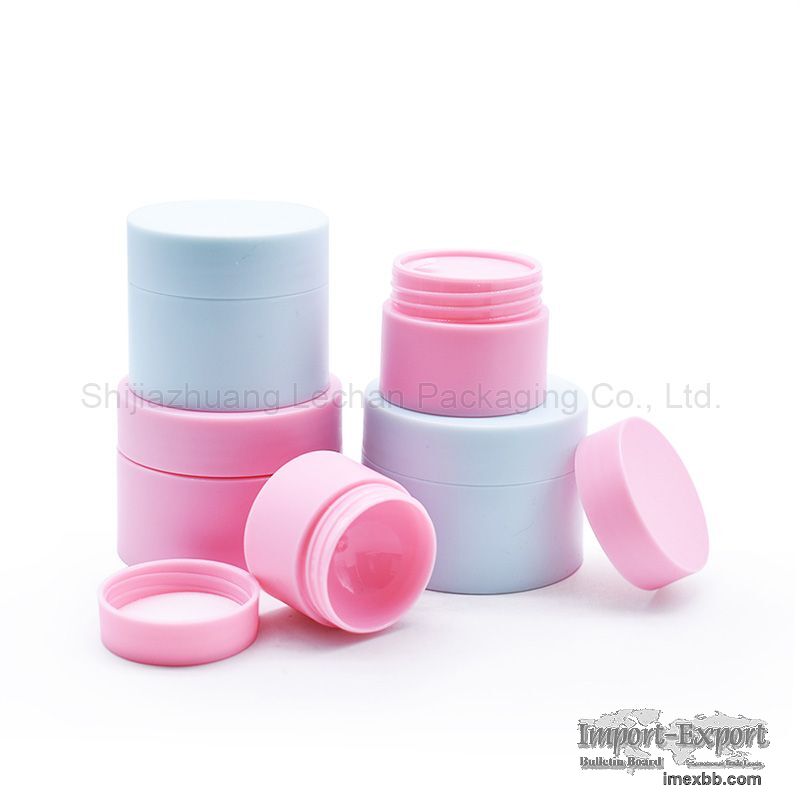 White Blue Pink Cosmetic Cream Jars Plastic Bottles and Jars