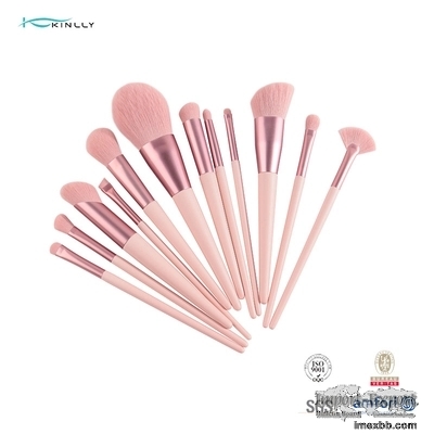 Pink 12Pcs Cosmetic Makeup Brush Set Eyeshadow Blending Blush