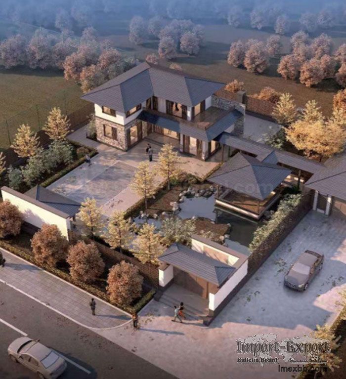 Chinese Style Tang Dynasty Prefabricated Wood Structure House