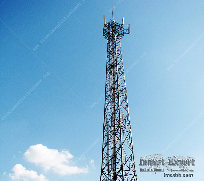 Hot Dip Galvanized Mobile Phone Signal Bts Telecommunication Tower