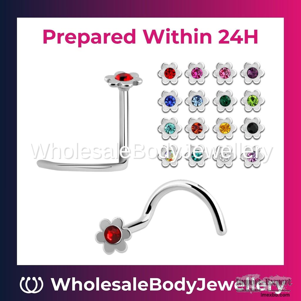Wholesale Nose Screw With Flower Shaped Top