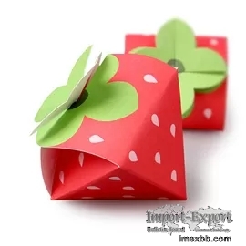 Strawberry Shaped Paper Candy Box Packaging Custom Design Printing Logo