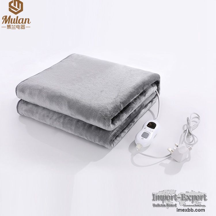 Soft Flannel electric under blanket with 3 settings controller and timer