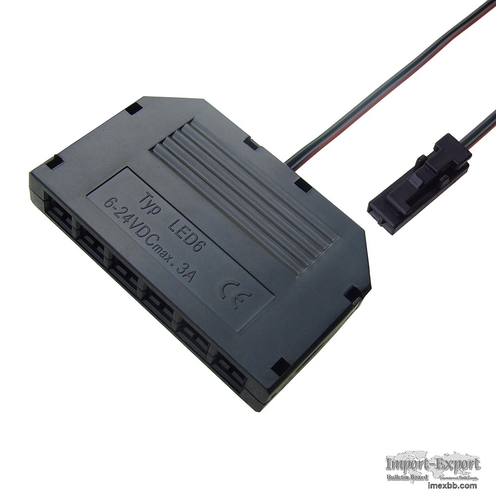12v 7a l806 6way led distributur verteiler L813 dopunt plug for furniture