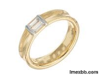 0.58ct 6x4MM Solitaire Stone 14K Solid Gold Jewellery Diamond Wedding Ring