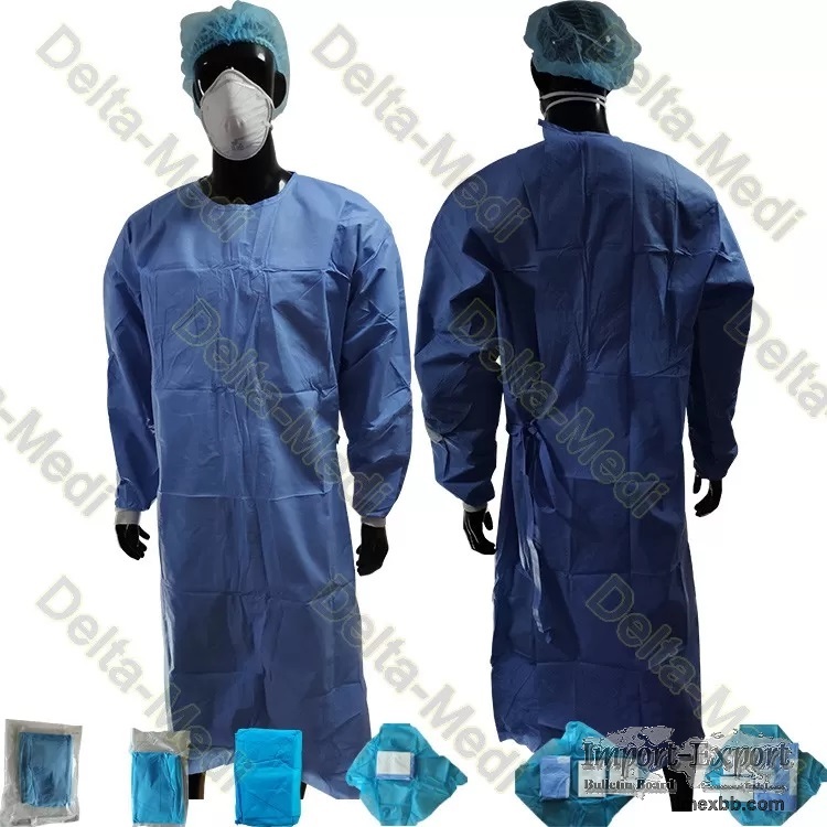 Medical Disposable Reinforced SMS Standard Surgical Gown Knitted Cuff