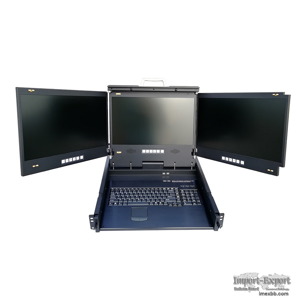 rackmountable monitor Triple 17.3 inch wide screen LCD Displ