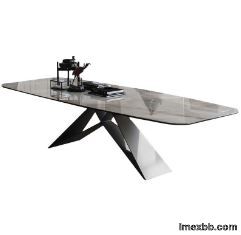 150cm Luxury Dining Table And Chairs Gray Marble Dining Table Set For 2 4 5