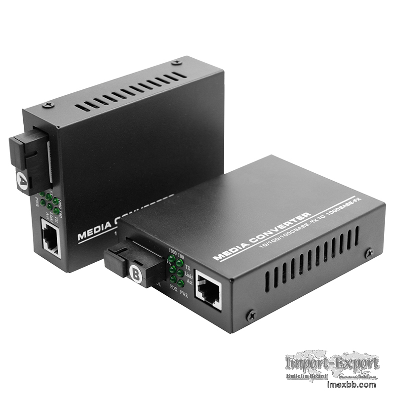 10 / 100 /1000m Sc Single Fiber Single mode 1310/1550nm 20KM Fiber Media Co