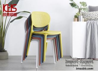 Cream Modern Plastic Dining Chairs Outdoor Cafe Furniture Chairs 58*47*80cm