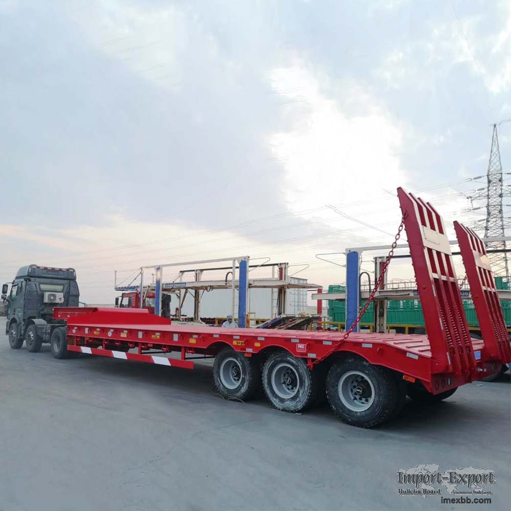 China 3 Axles Excavator Bulldozer Transport Lowbed trailer Lowboy trailer