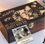 Engraved Wood Memory Pet Gift Boxes Pet Portrait Box 9.5x5.5x3.5 In