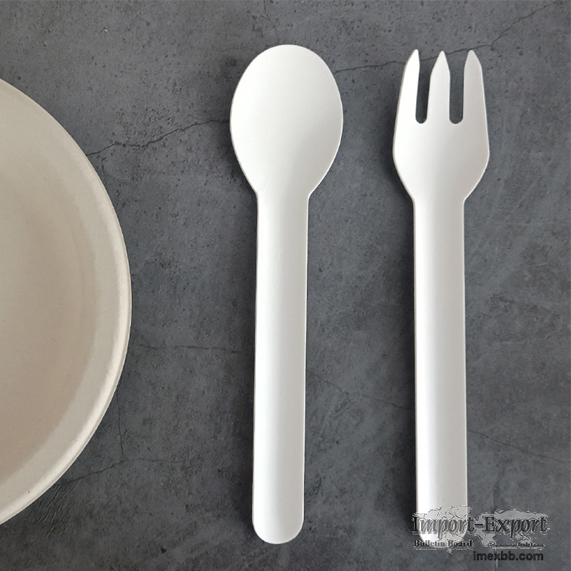 Paper Tableware Eco-Friendly Biodegradable Natural Disposable Cutlery Fork
