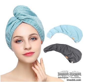 300gsm Lady 3 Minute Drying Microfiber Hair Turban Towel For Curly Hair